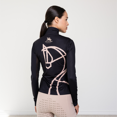 Haute Voyage Collection Long Sleeve Sun Shirt "Painted Horse" Black
