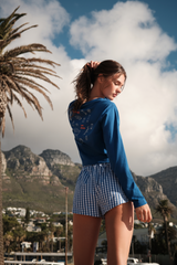 SLOW SUNDAY CROPPED T-SHIRT - KLEIN BLUE