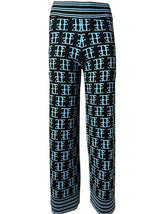 TE LOGO JACQUARD KNIT PANT, BLACK/ICE BLUE