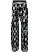 TE LOGO JACQUARD KNIT PANT, BLACK/SNOW