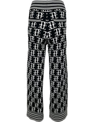 TE LOGO JACQUARD KNIT PANT, BLACK/SNOW
