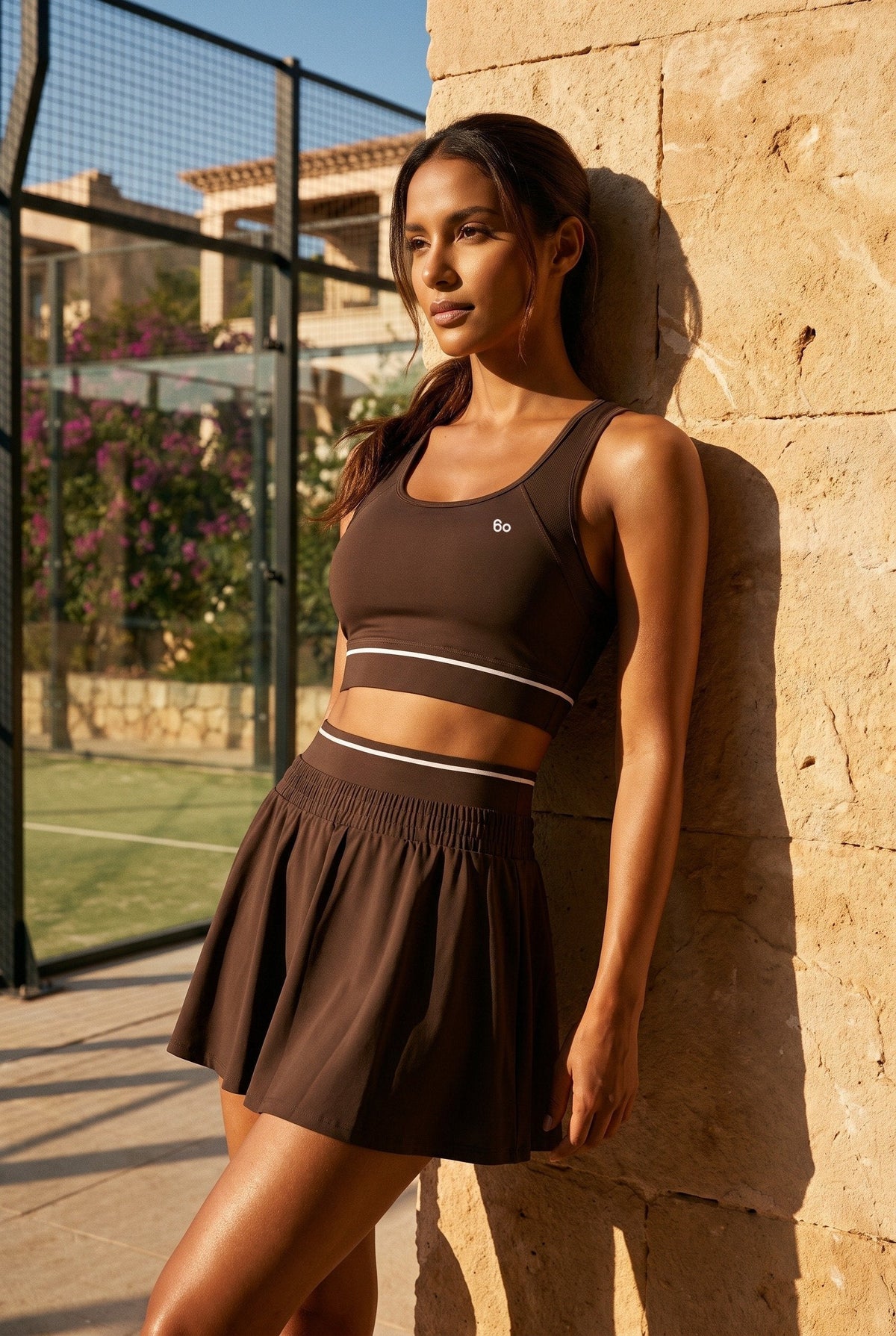 TESSA Striped Tank & Pleated Skirt Set