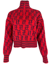 TE LOGO JACQUARD SWEATER (NEW FIT), RED/NAVY