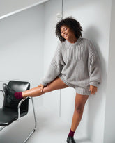 Delčia: Cloud Grey Cotton Sweater