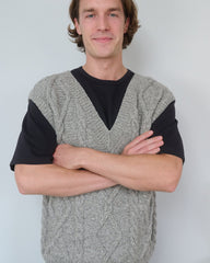 Laimė: Cloud Grey Alpaca Wool & Cotton Vest