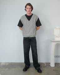 Laimė: Cloud Grey Alpaca Wool & Cotton Vest