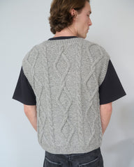 Laimė: Cloud Grey Alpaca Wool & Cotton Vest
