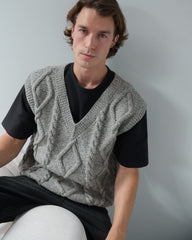 Laimė: Cloud Grey Alpaca Wool & Cotton Vest
