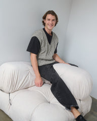 Laimė: Cloud Grey Alpaca Wool & Cotton Vest