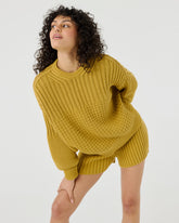 Delčia: Amber Haze Cotton Sweater & Shorts Set