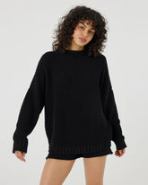 Laumės: Black Cotton Sweater