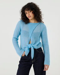 Skraistas: Sea Glass Silk & Mohair Cropped Cardigan