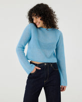 Skraistas: Sea Glass Silk & Mohair Cropped Cardigan