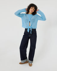 Skraistas: Sea Glass Silk & Mohair Cropped Cardigan