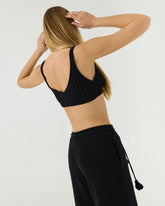 Pieva: Black Cotton Bralette