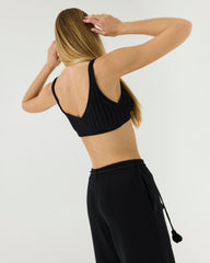 Pieva: Black Cotton Bralette