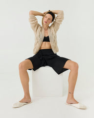 Vėjas: Black Cotton Shorts
