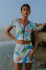 Maya Petal Hand Beaded Top Multi Colour Oceanus X by Poppy