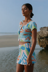 Maya Petal Hand Beaded Top Oceanus X by Poppy