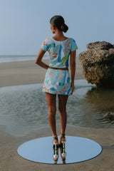 Maya Petal Hand Beaded Top Multi Colour Oceanus X by Poppy