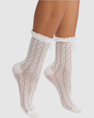 The Coquette Sheer Ribbon Socks - 2 Pairs