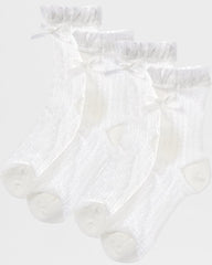 The Coquette Sheer Ribbon Socks - 2 Pairs