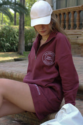 The Essential Half-Zip Sweatshirt - Burgundy