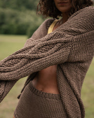 Tom: Taupe Cardigan & Hot Pants Set