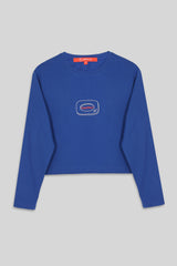 SLOW SUNDAY CROPPED T-SHIRT - KLEIN BLUE