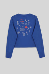 SLOW SUNDAY CROPPED T-SHIRT - KLEIN BLUE