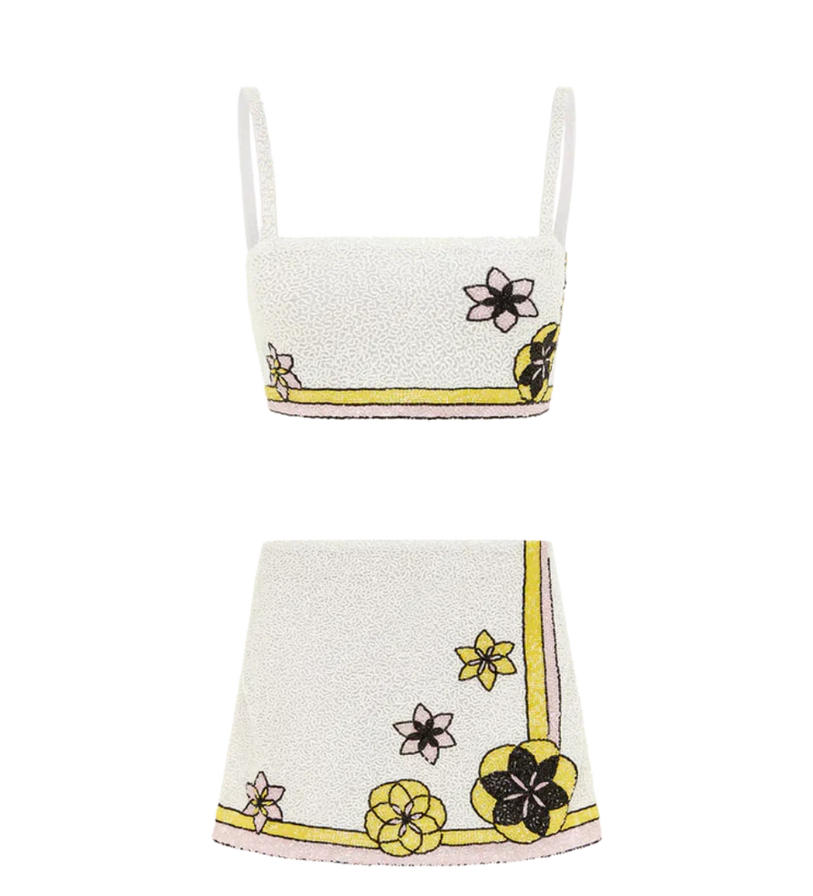Mei Flattering Summer Luxe Co-Ord Top - White