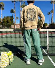 Unisex Tennis Score Tube Sweatpants in Green