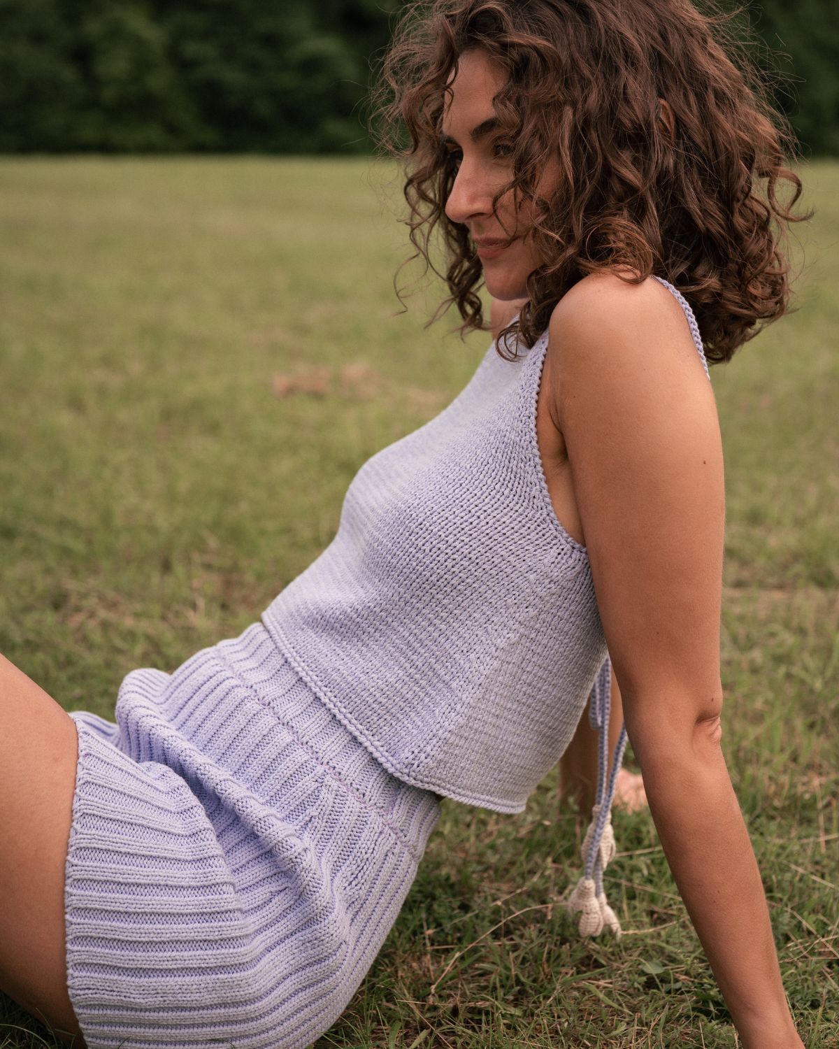 Varpeliai: Lilac Cotton Top