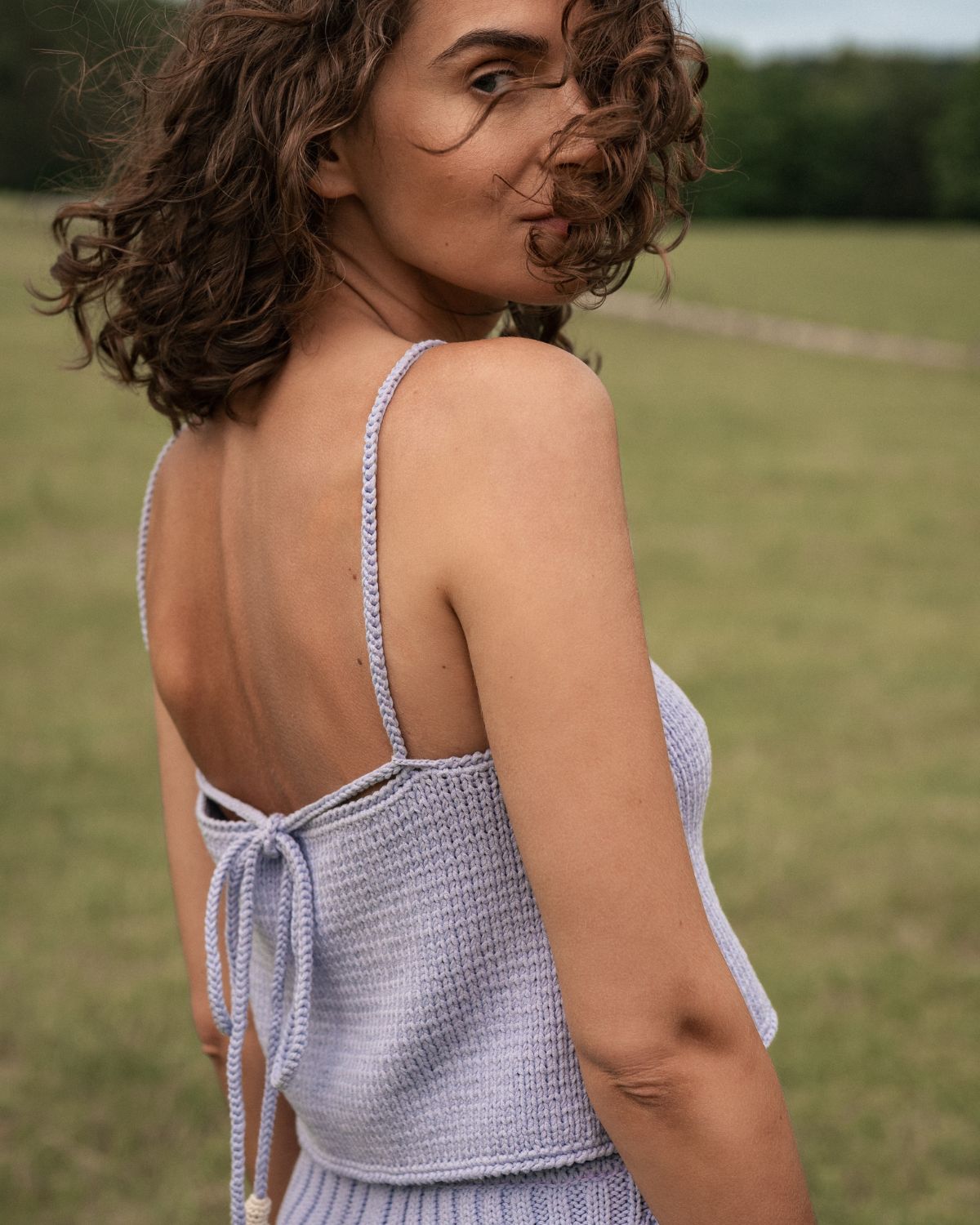 Varpeliai: Lilac Cotton Top