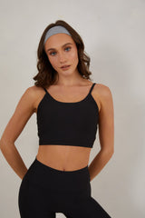 Longline Sports Tank Bra, Black