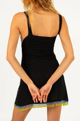 Tasseled Crescent Shell Mini Dress