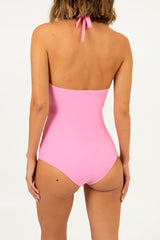 Sirena Cross Over Swimsuit New York Print - Pink
