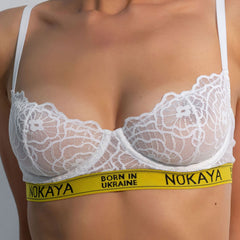 Born in Ukraine Lace Balcony Bra White