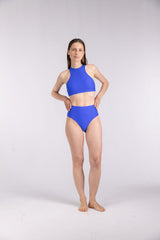 Bikini Top Racerfront Tie ― Cobalt Blue