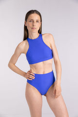 Bikini Top Racerfront Tie ― Cobalt Blue
