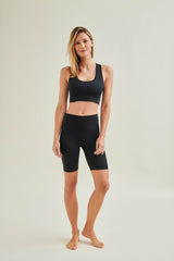 Yoga Shorts -High Waist - Caviar Black