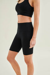 Yoga Shorts -High Waist - Caviar Black