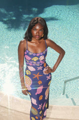 New York Strapped Dress- Navy