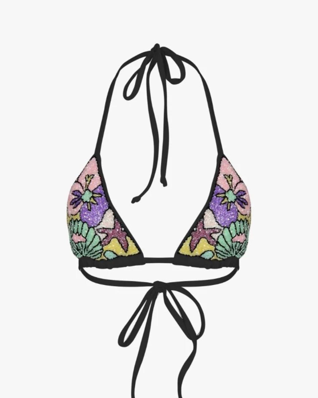 Talia Hand Embroidered Multi Colour Bikini Top