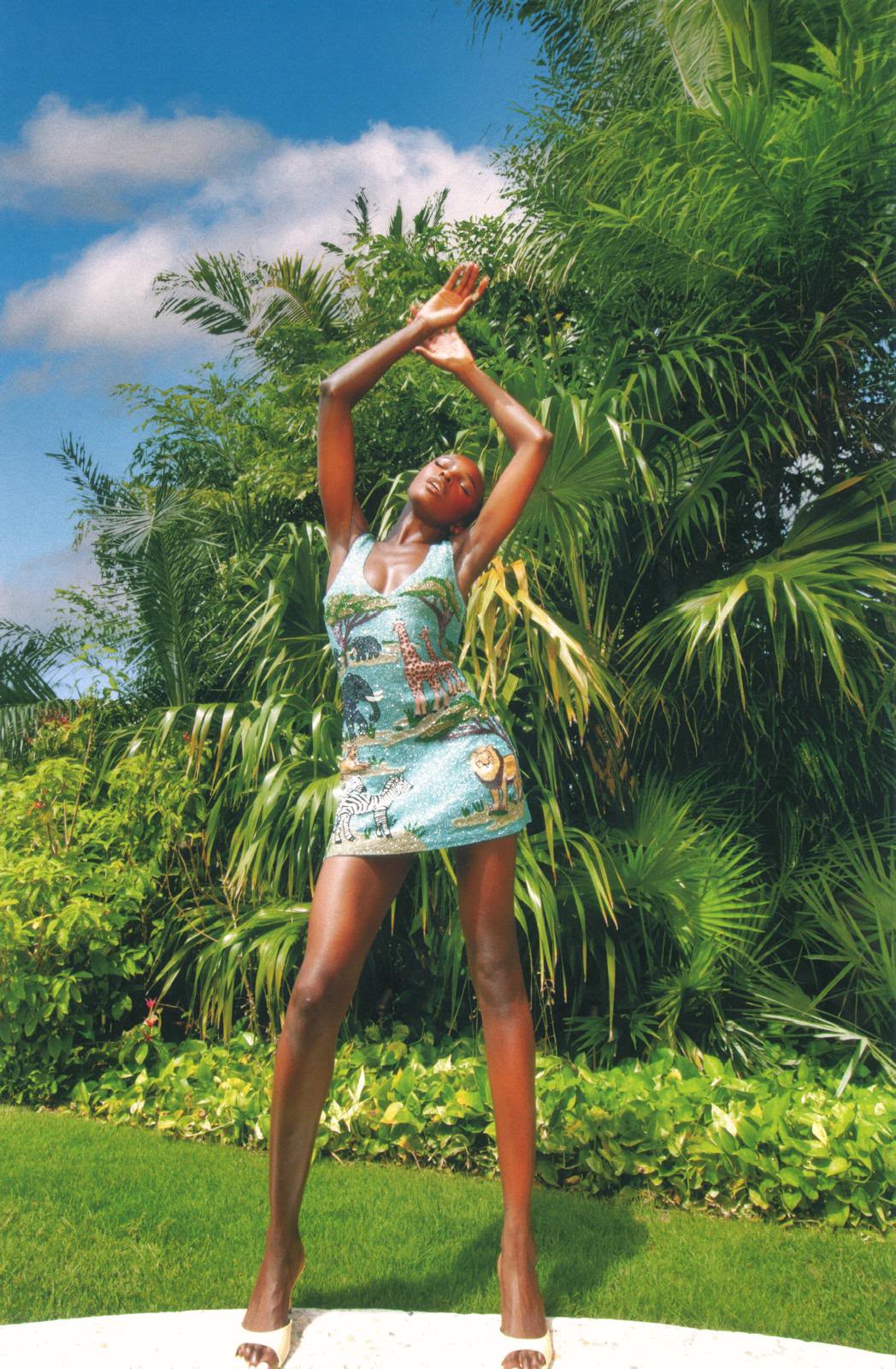 Aqua Savannah Embellished Dress