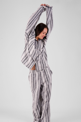 Willow Multi Stripe Brushed Ethical-Cotton Shirt - Dusty Blue