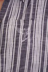 Willow Multi Stripe Brushed Ethical-Cotton Shirt - Dusty Blue