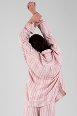 Willow Multi Stripe Brushed Ethical-Cotton Shirt - Blush Pink
