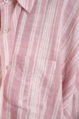 Willow Multi Stripe Brushed Ethical-Cotton Shirt - Blush Pink
