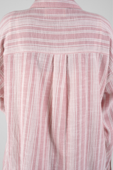Willow Multi Stripe Brushed Ethical-Cotton Shirt - Blush Pink